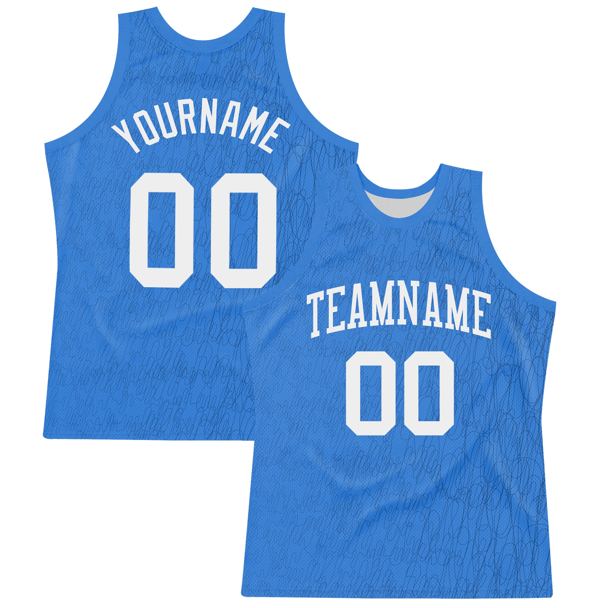 Custom Light Blue White Line Round Neck Sublimation Basketball Suit Jersey
